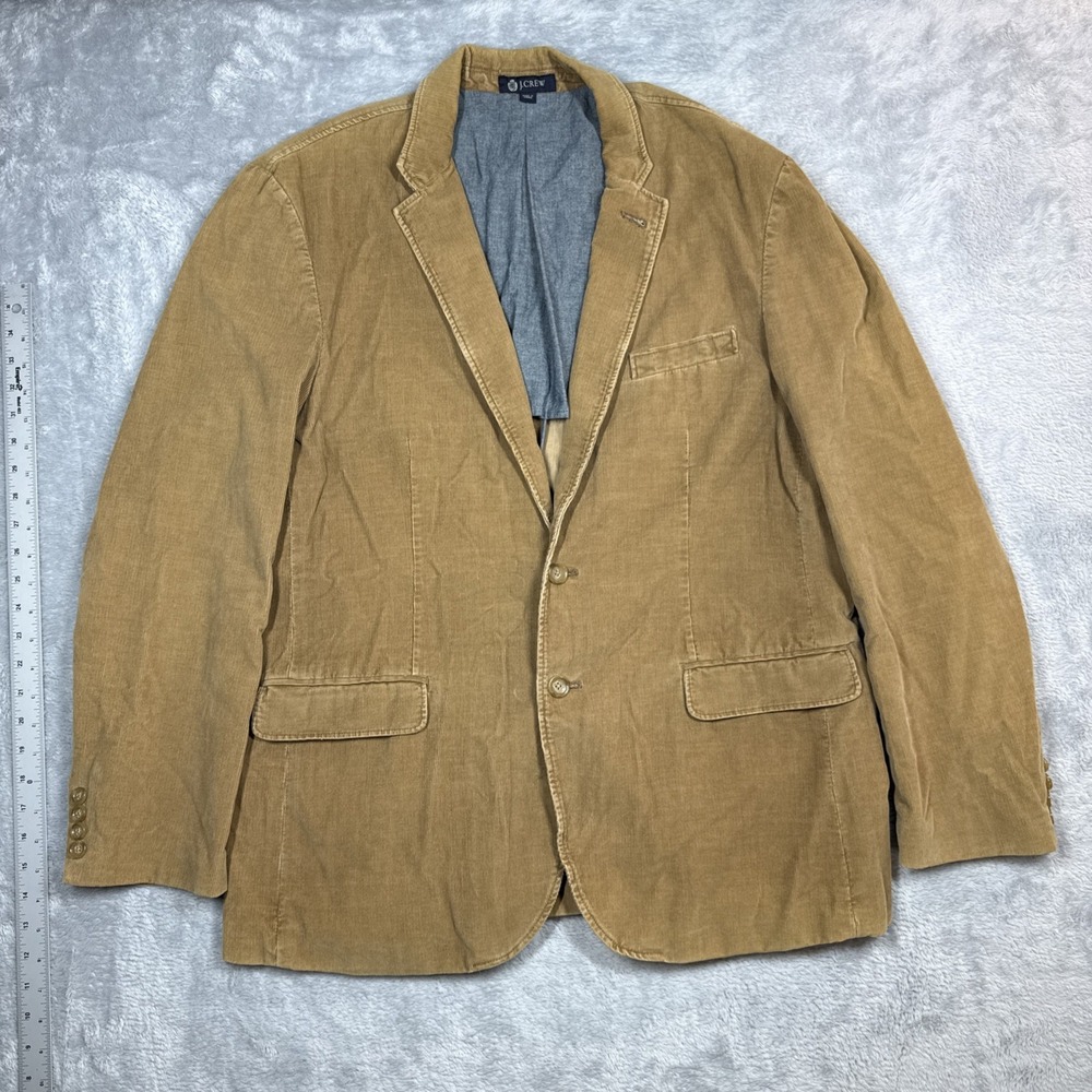 J Crew Ludlow Corduroy Jacket Men XL Brown Cotton Distressed Faded